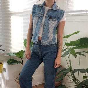 Vintage vest w/ contrast stripes